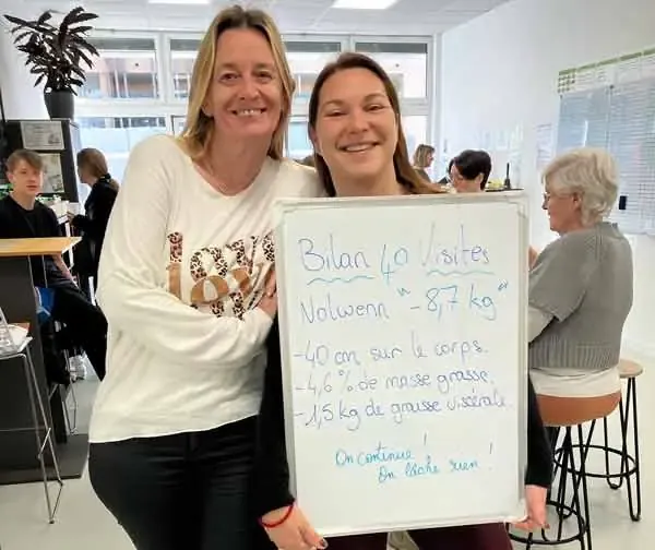Un coach du club Sainte Julie avec un membre